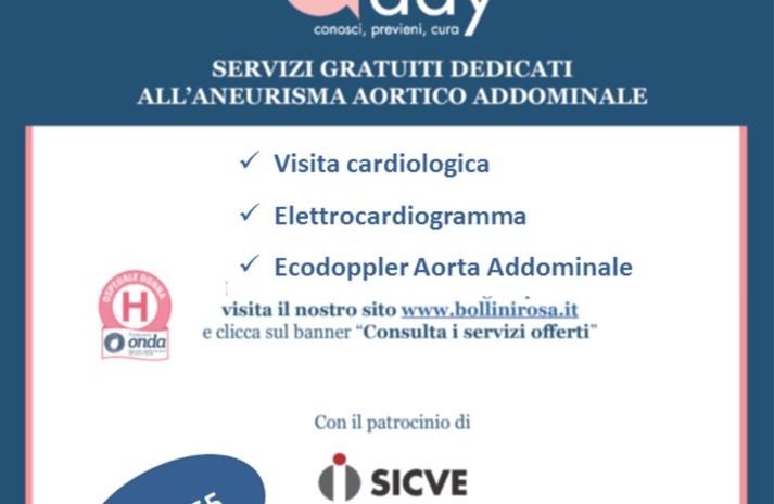  Open day: aneurisma aortico addominale – 29 settembre 2021