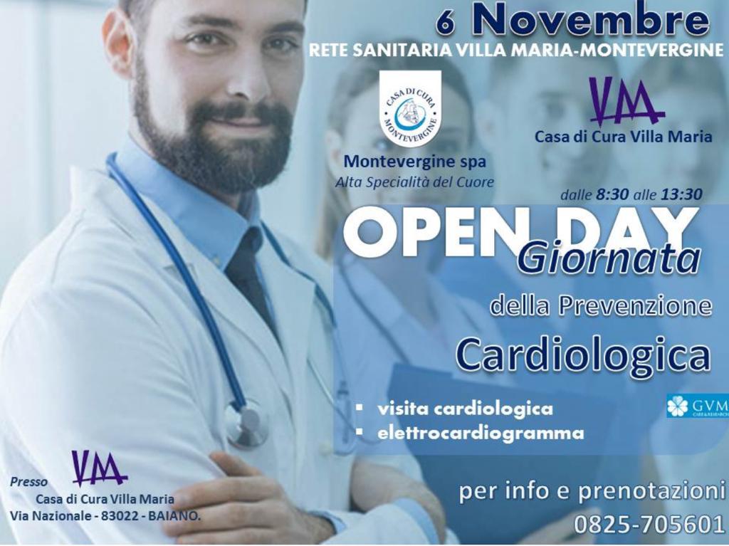  Prevenzione cardiologica: OPEN DAY, 6 novembre 2021, presso Villa Maria a Baiano (AV)